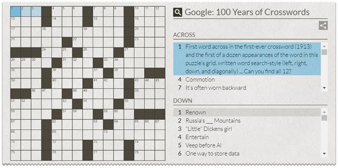 100 Years of Crosswords