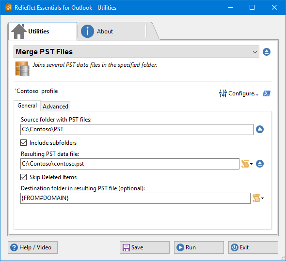 Merge multiple Outlook PST files.