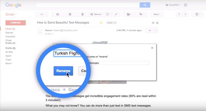 Rename Email for Gmail