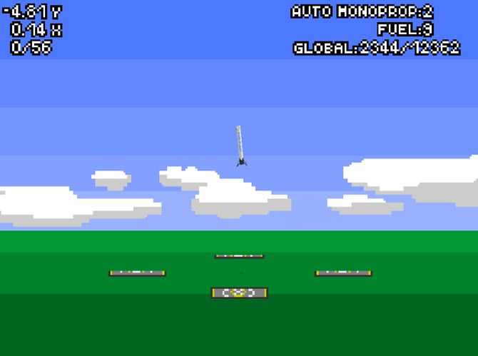 Land a rocket in this browser game.