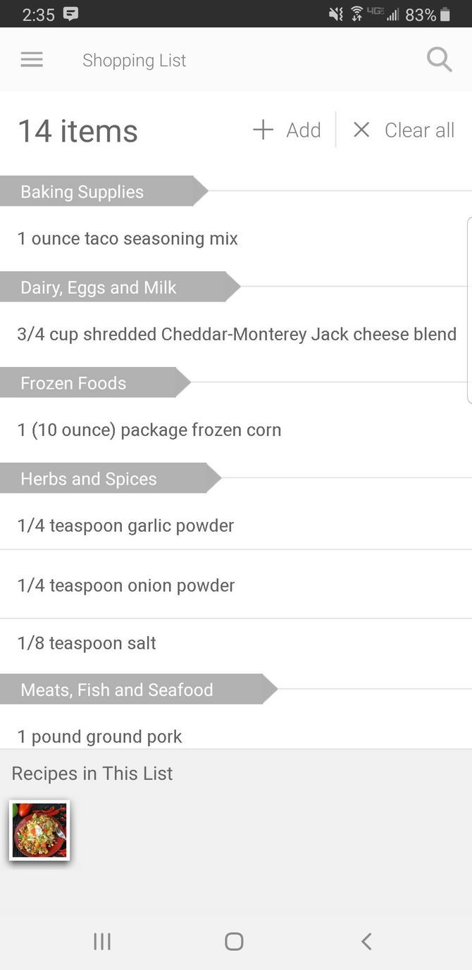 Allrecipes Dinner Spinner Recipe Managing App Ingredients
