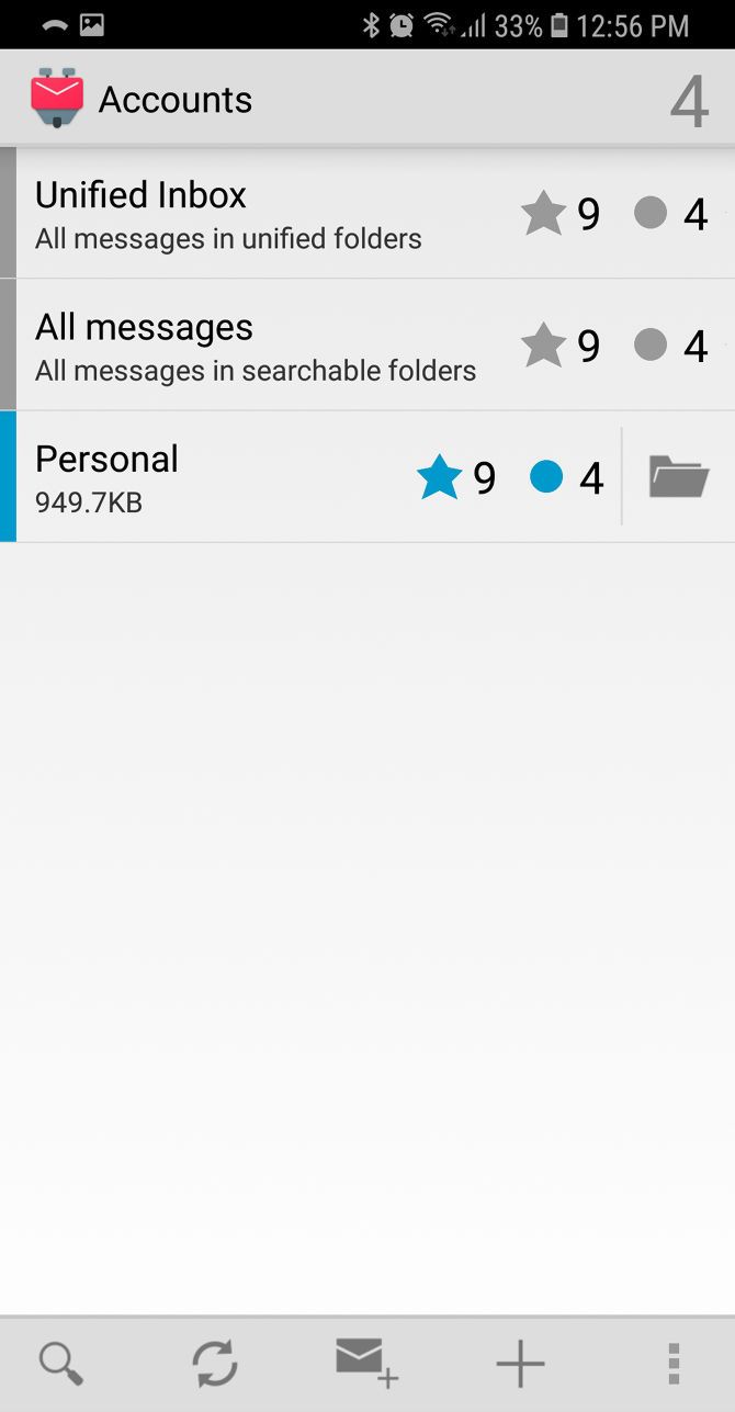 android email k9 folders