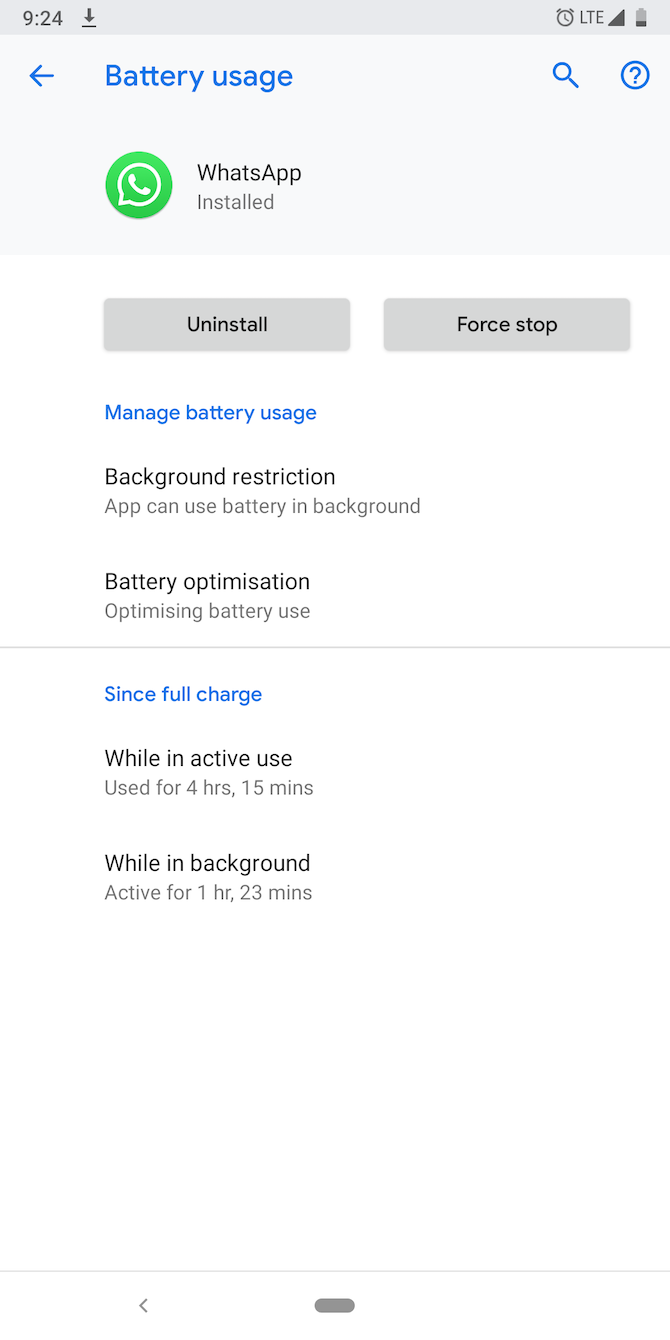 Whatsapp Battery Usage Info Overview