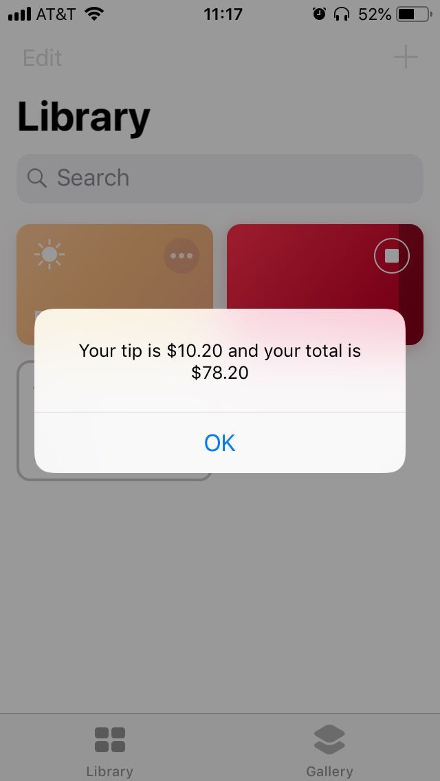 The Calculate Tip shortcut on iPhone: Part 2
