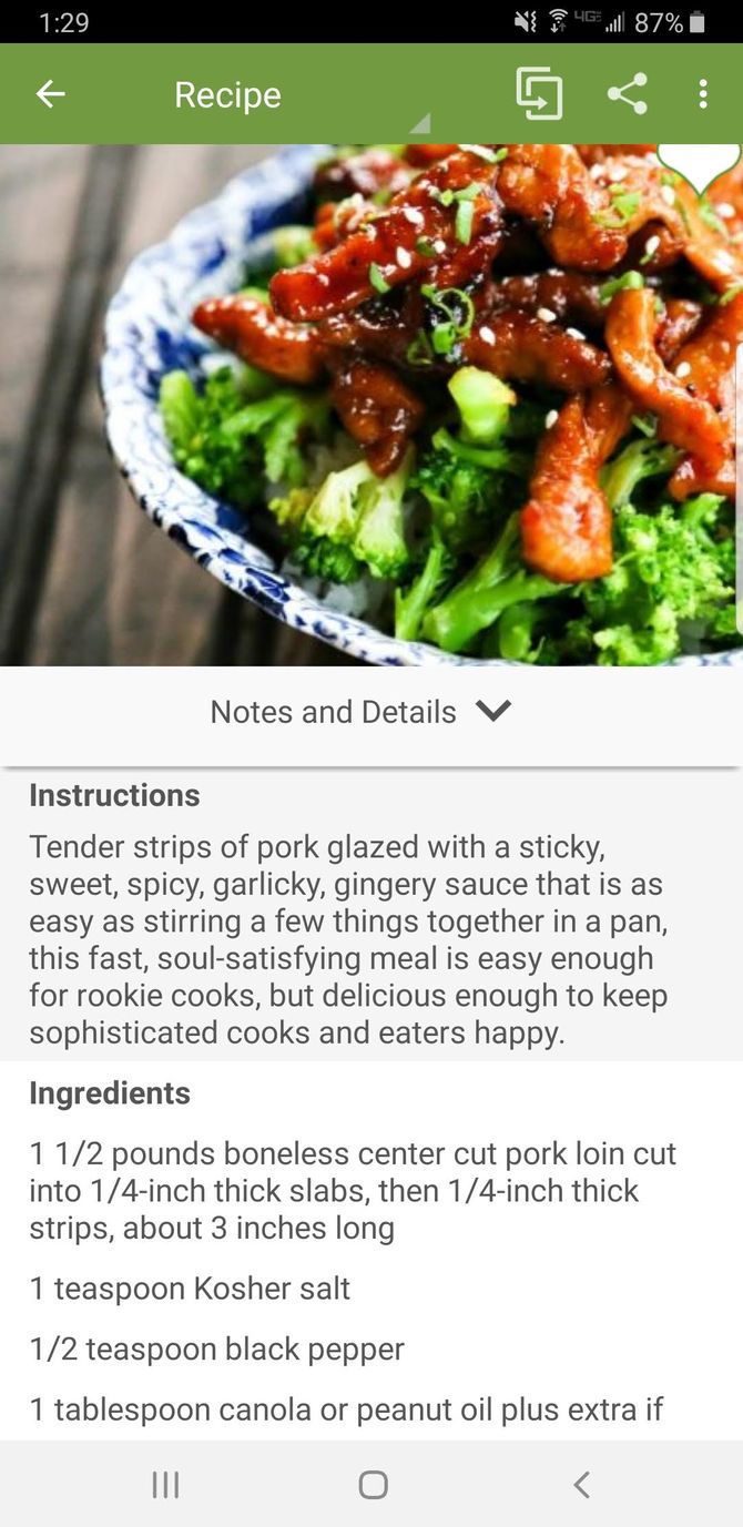 ChefTap Recipe Managing App Ingredients List