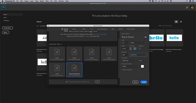 Create a Photoshop Texture Setting up Your File