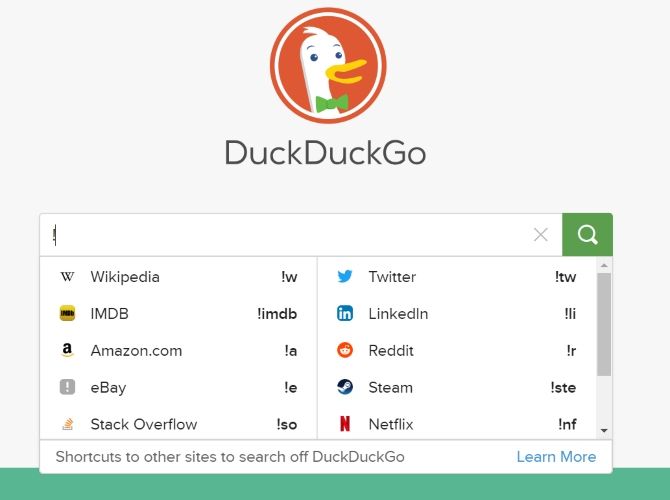 DuckDuckGo Bangs Private Search Engine