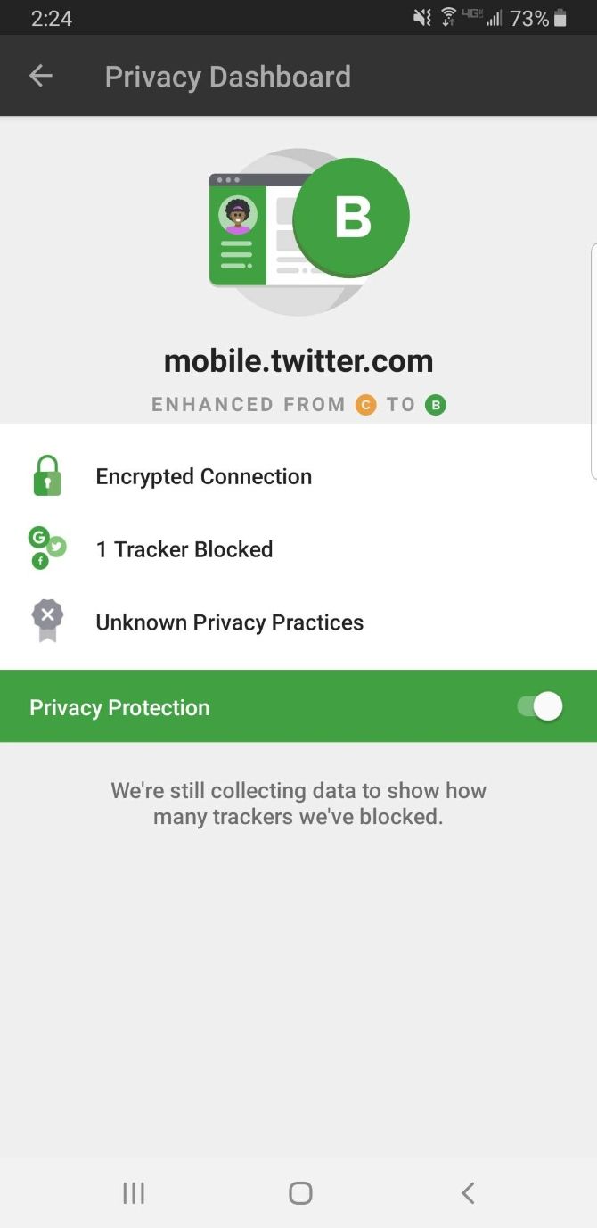 DuckDuckGo Private Browser Mobile App Grade Feature