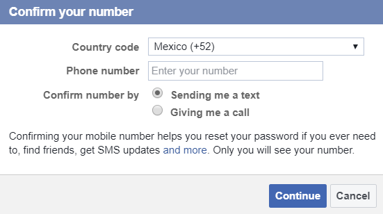 facebook add mobile to account