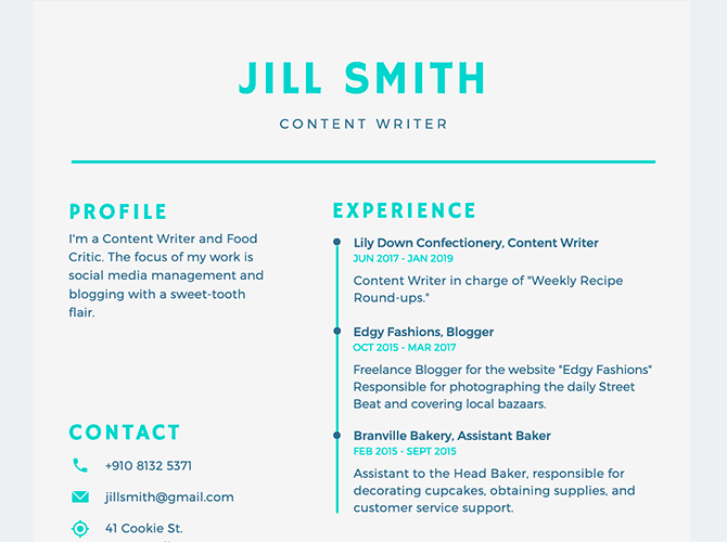 how to build a resume on canva