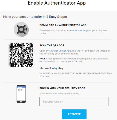 fortnite 2fa authenticator app verification
