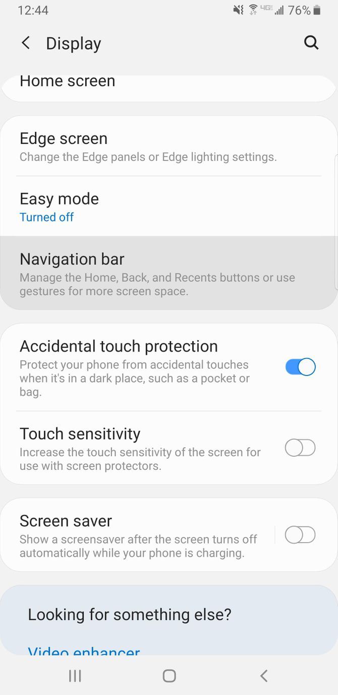 Samsung Galaxy Smartphone Navigation Bar Settings S10