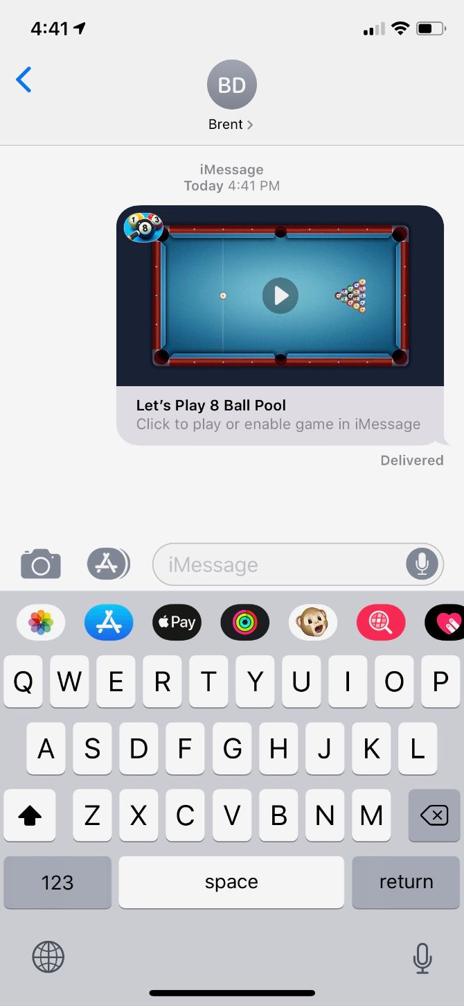 iMessage 8 Ball Pool Send Request
