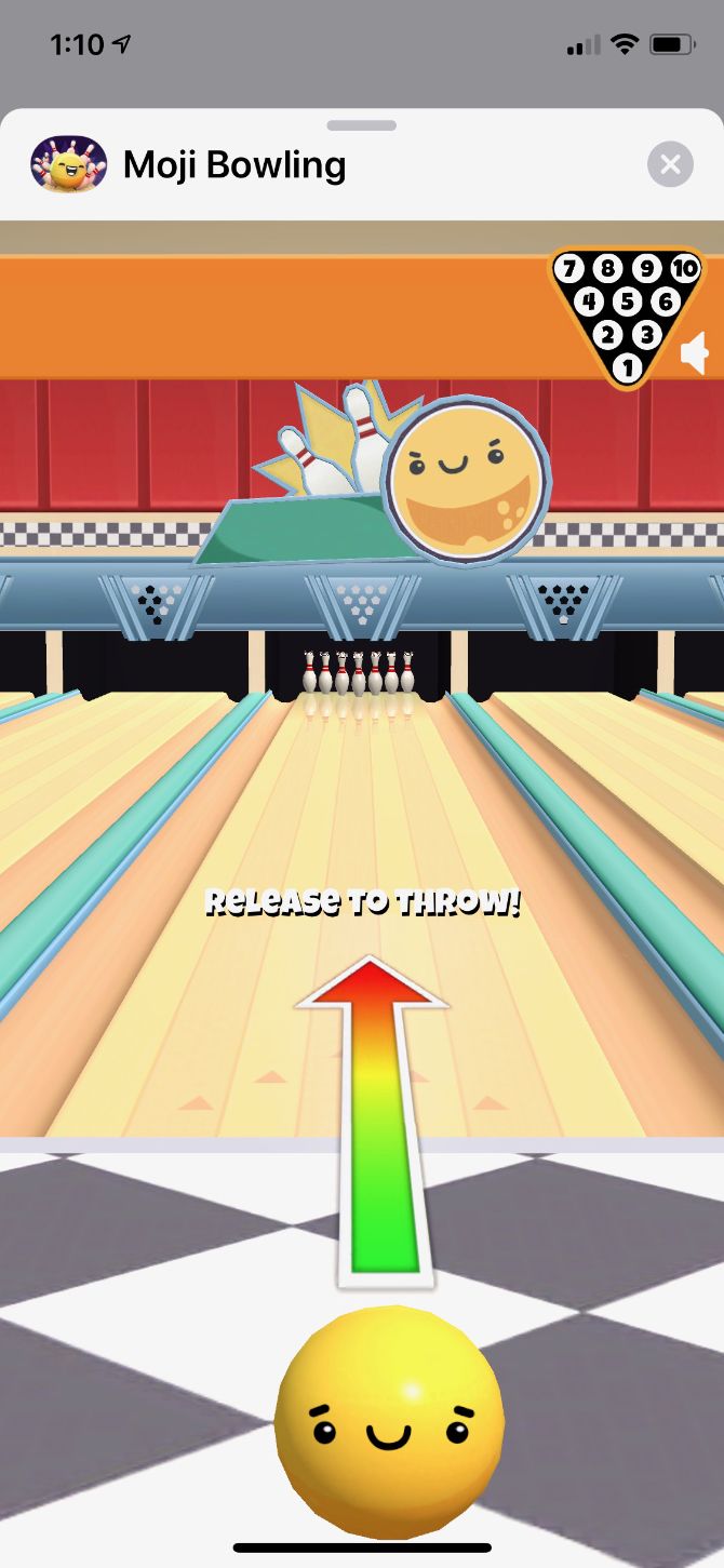 iMessage Moji Bowling Playing