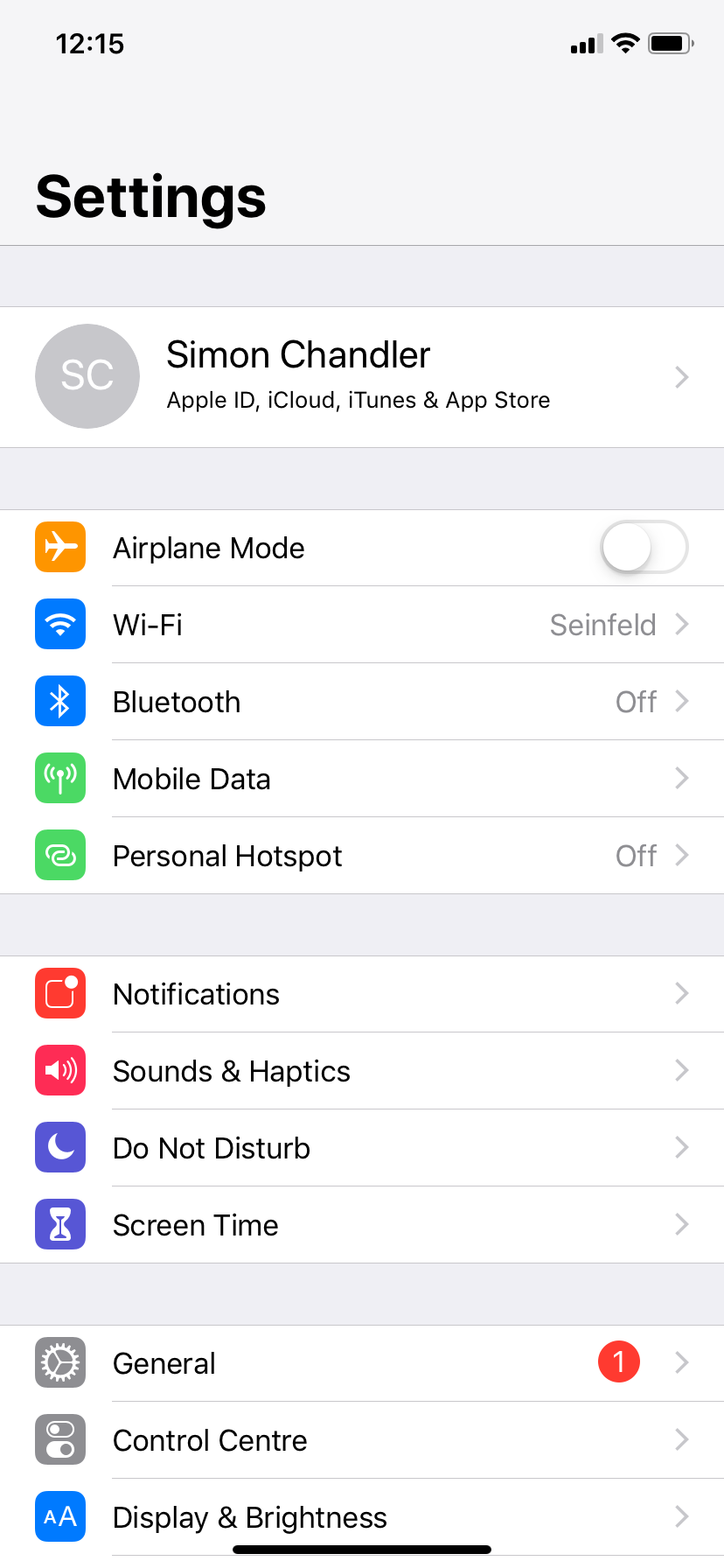 Resetting network settings on iPhone