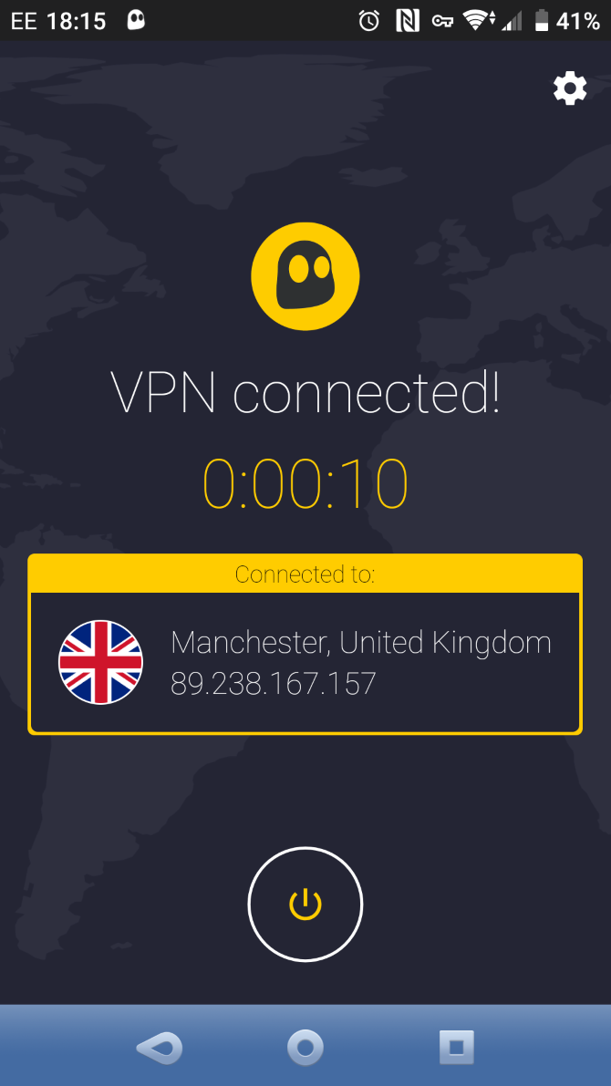 CyberGhost Android VPN app