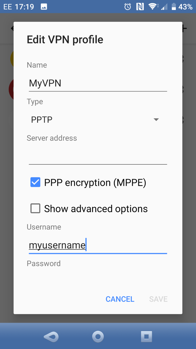 Configure your custom VPN connection on Android