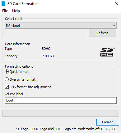 Format your Raspberry Pi's microSD card