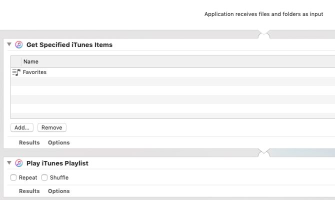 Automator app to play a specified playlist on Mac
