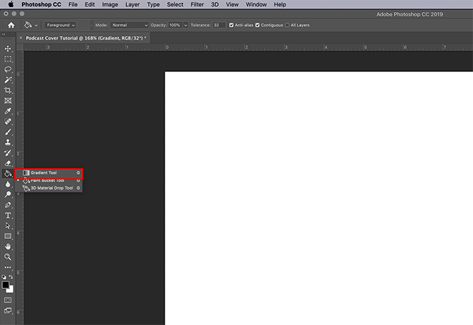 Photoshop CC Activating Your Gradient Tool