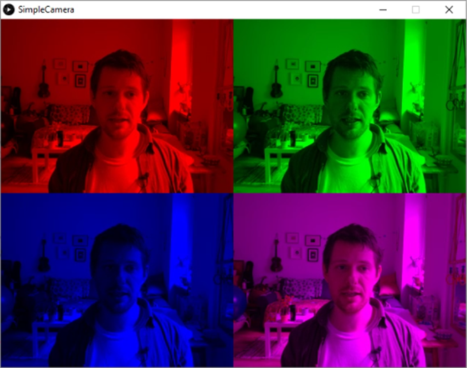 Four color live video in Processing