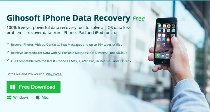 Gihosoft iPhone Recovery website