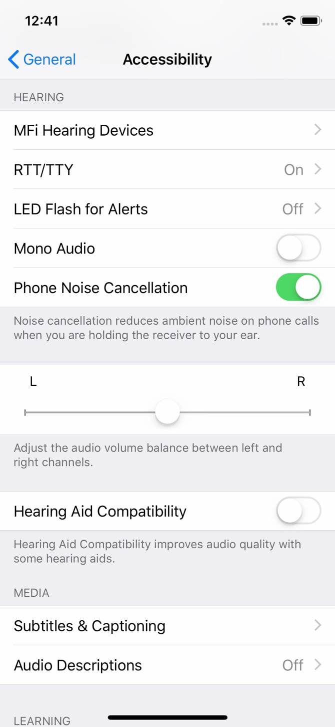 Finding RTT call settings on iOS