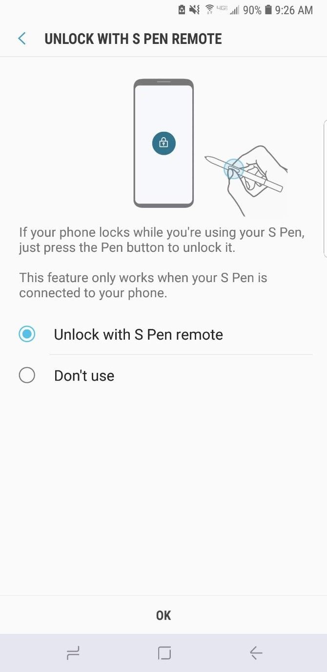 S-Pen Galaxy Note 9 Remote Unlock