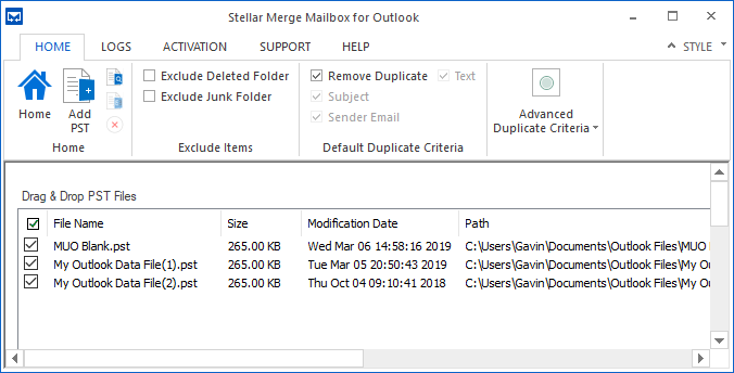 stellar merge mail outlook pst merge