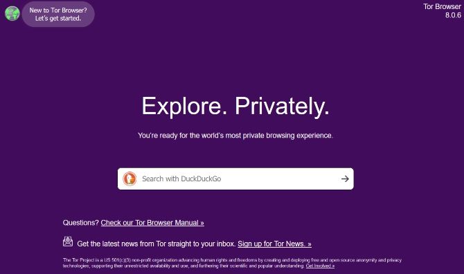 Tor Private Browser DuckDuckGo Search Engine