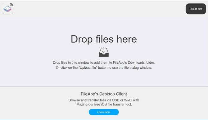 FileApp's browser interface