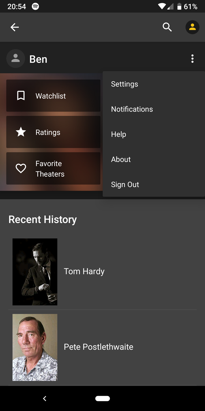 Android IMDb Options