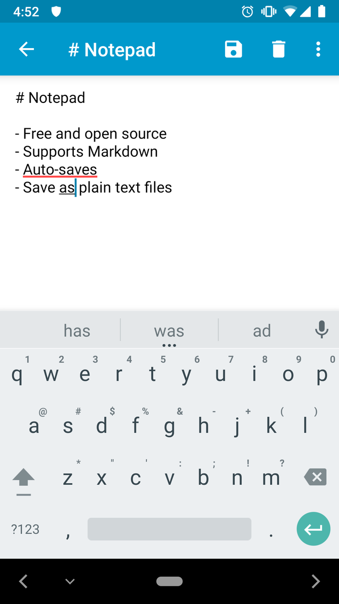 Editing note in Notepad Android app