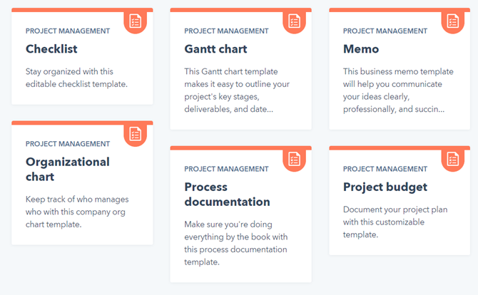 6 of the best Project Management business templates.