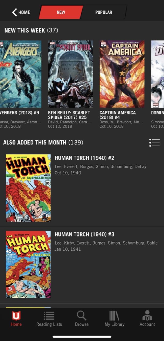 digital comics online titles Human Torch Avengers
