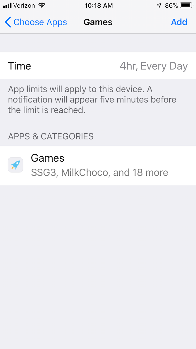 iOS App Limit Specifics