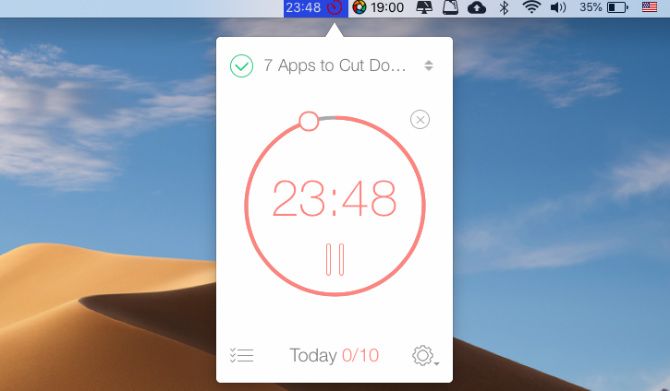 Be Focused, a Pomodoro timer for Mac