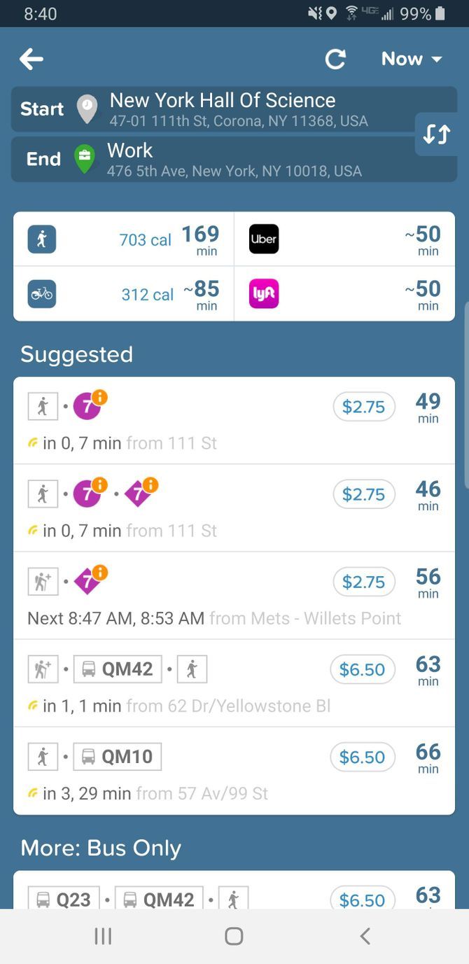 Citymapper Public Transit Tracker Route Options