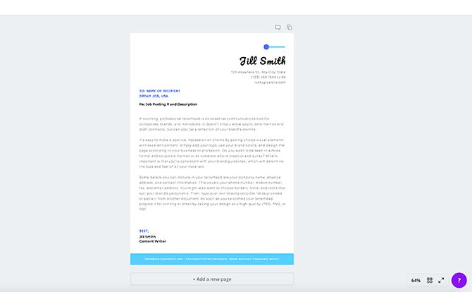 Create a Cover Letter With Canva Check Your Work so Far