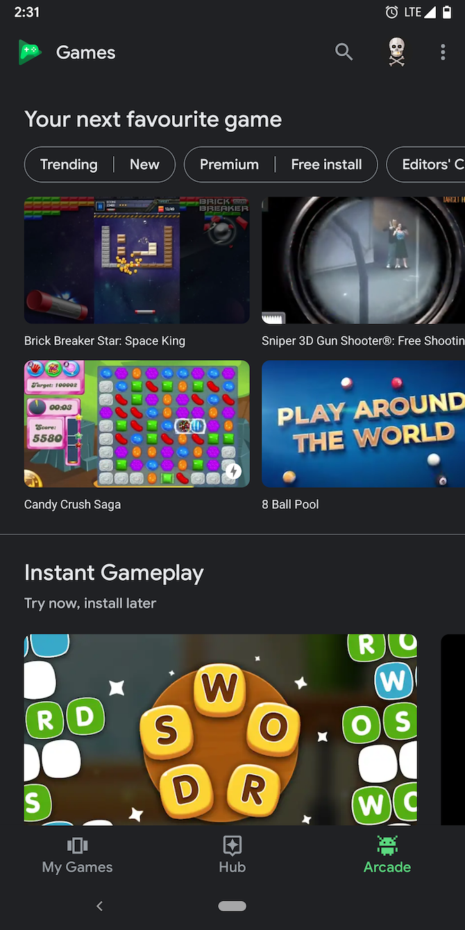 Google Play Games explore games Android