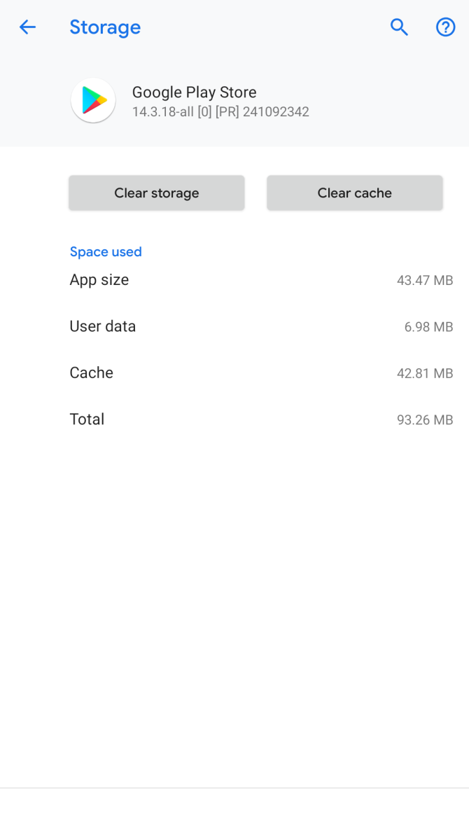 This is a screen capture of Google Play Store wipe data.