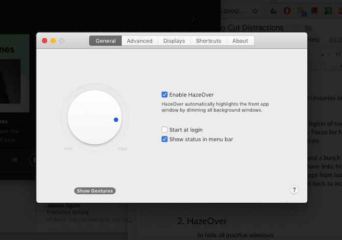 HazeOver, a macOS app that helps you focus