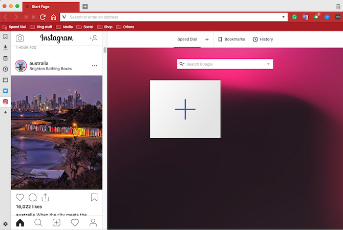 Upload to instagram from PC with Vivaldi