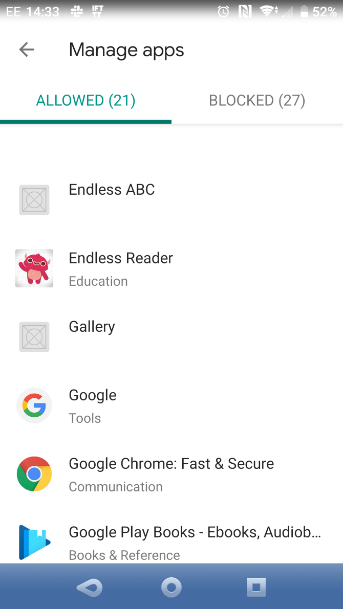 Allow or block apps on Android with Family Link