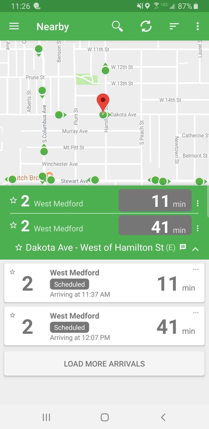 OneBusAway Public Transit Tracker App Nearby Bus Arrival Times
