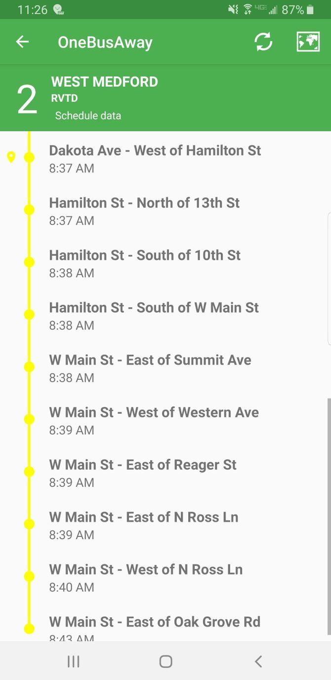 OneBusAway Public Transit Tracker App Bus Schedule