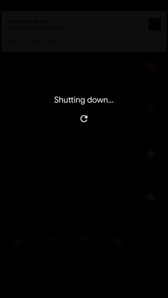 This is a screen capture of the Android shutdown menu.