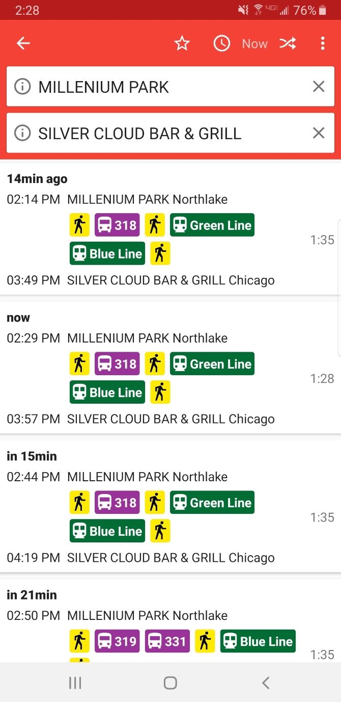 Transportr Public Transit Tracker App Schedule
