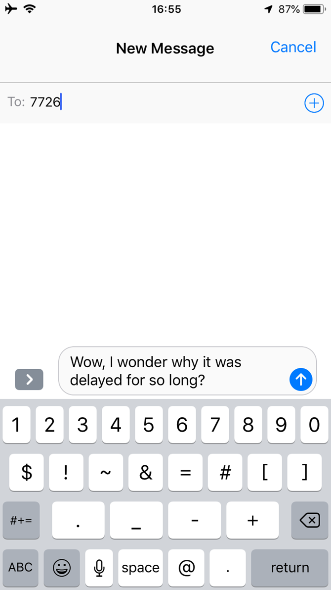iPhone Forward Text