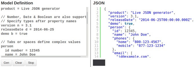ObjGen JSON tool